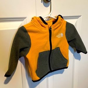 Infant North Face Fleece Yellow and Grey